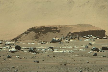Layered sediments like these in Jezero Crater may be good places for Perseverance to search for evidence of life. Should we wish the rover luck?