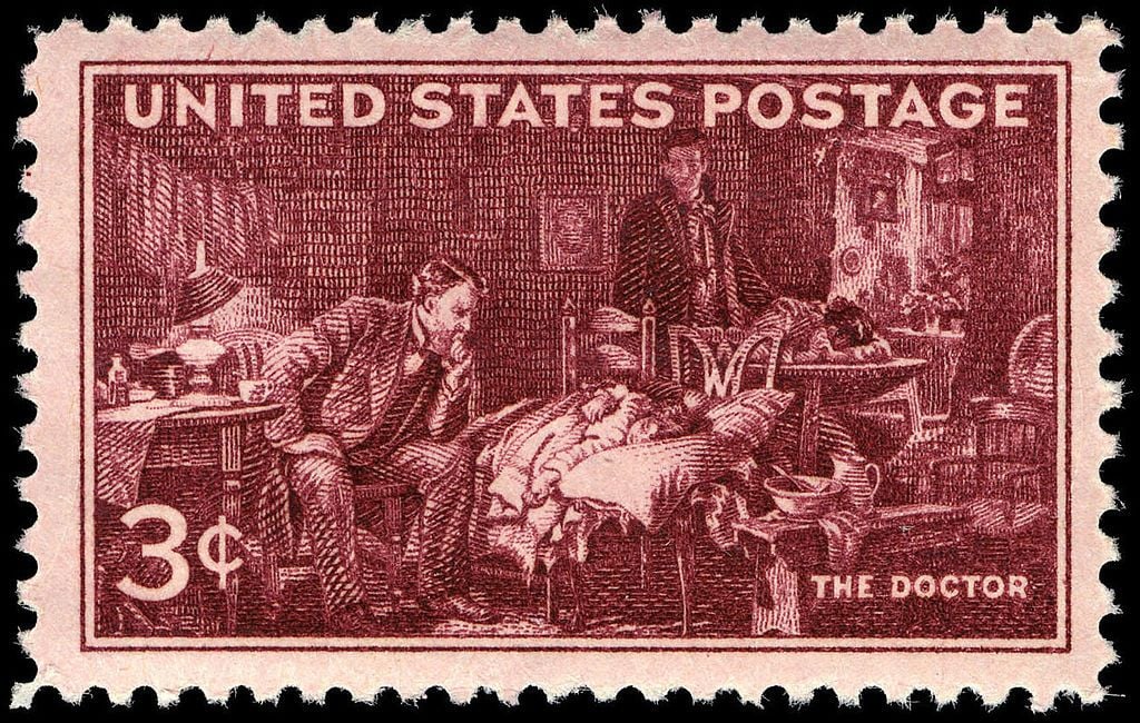 Doctors AMA Centennial 3-cent