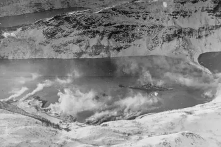 The Nazis regularly used chemical fog to hide its Tirpitz battleship in the Norwegian fjords during World War II.