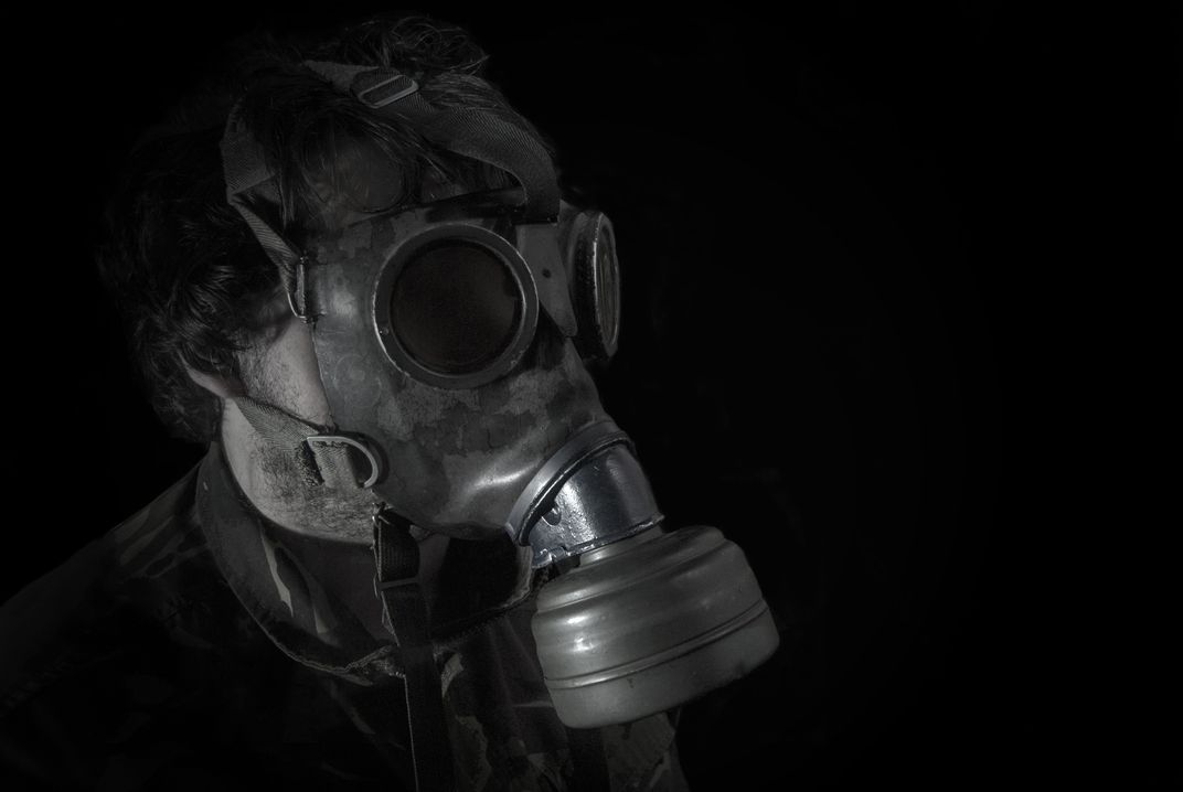 A freaky Photograph taken whilst in halloween season! The gas mask was an original used in world 