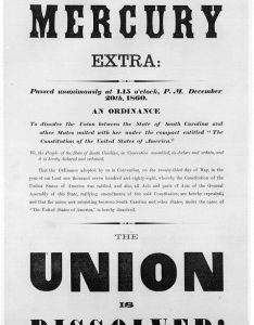 Original copy of the very first Confederate imprint defining the moment that the first southern state formally seceded from the United States of America.