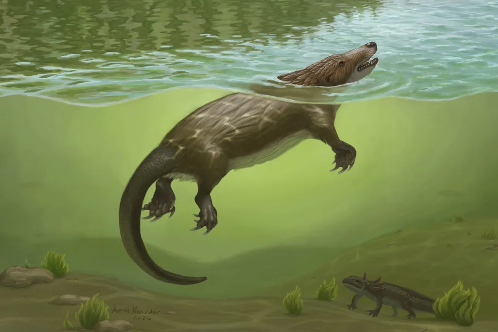 an illustration of a furry animal with a pointed snout and long tail