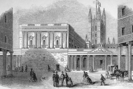 Taking a stroll to the Pump Room–the fashionable place to be seen in Bath during Austen's time.