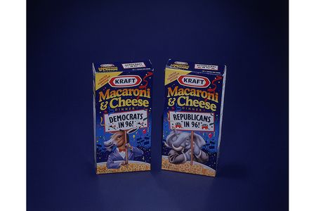 Campaign collections include boxes of Macaroni and Cheese for both parties.