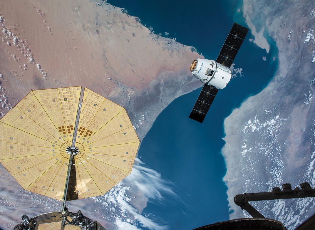 SpaceX Dragon approaches International Space Station