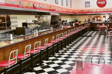 The last operating Woolworth lunch counter, in Bakersfield, California, seen in the 1990s.