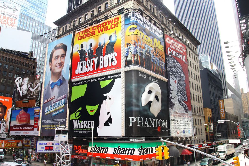 Broadway marquees in New York City