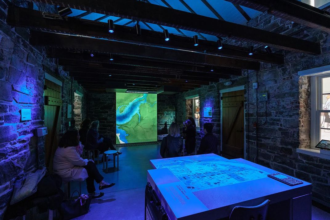 Interior of the Lockkeeper's House with projected video and images