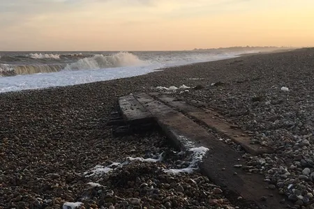 Wreckage uncovered in Thorpeness, along England's Suffolk coast, may belong to an 18th-century collier, or coal-carrying vessel.