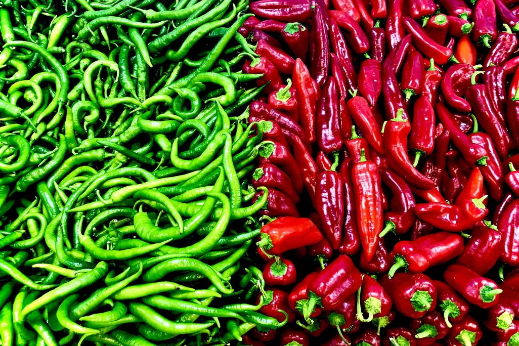 red and green chiles