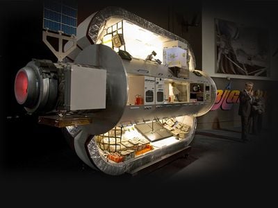Robert T. Bigelow has developed the inflatable Bigelow Expanded Activity Module, an aluminum habitation, to test in space. Pictured is a one-third scale model.