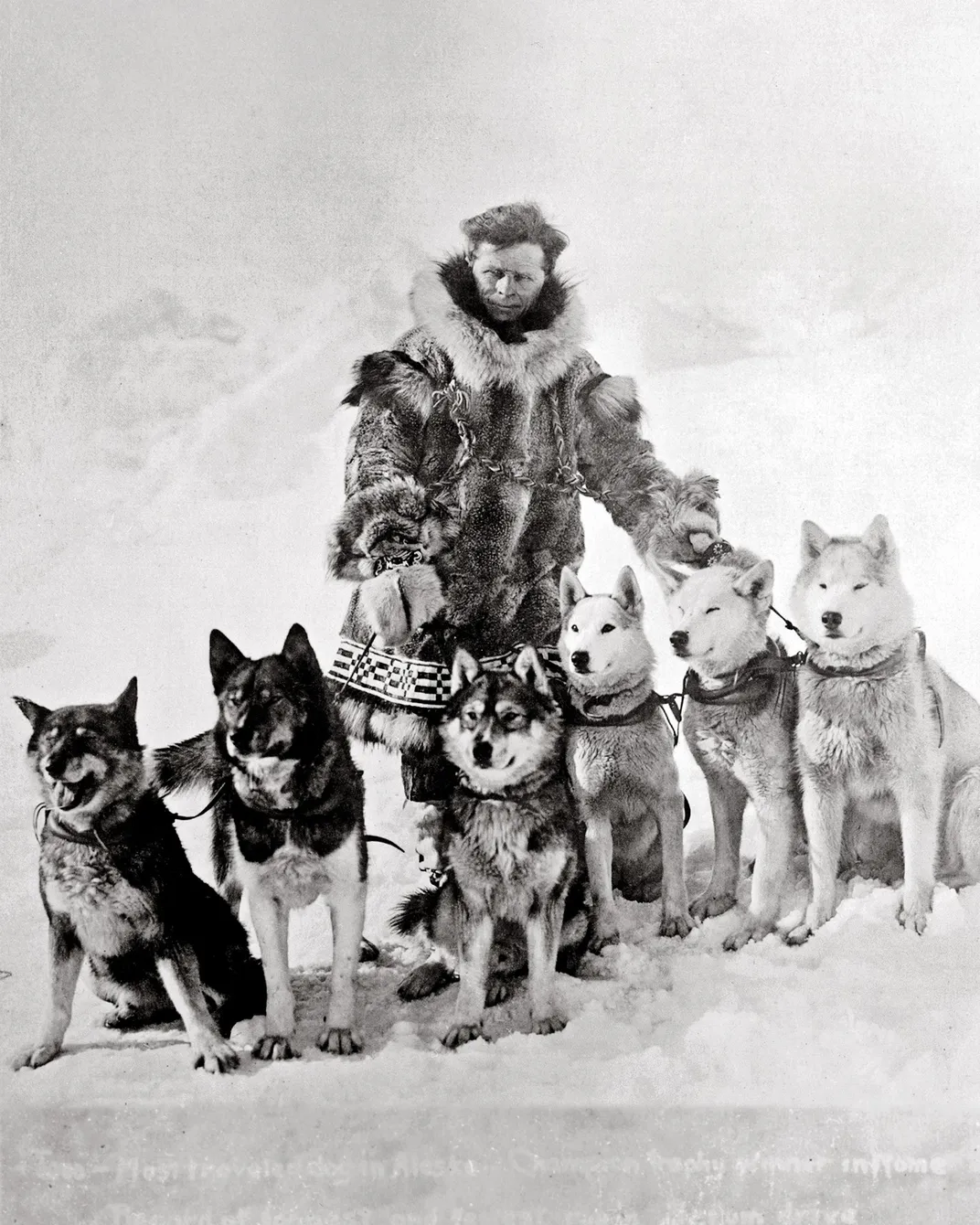 Leonhard Seppala with his sled-dog team, including Togo (far left)