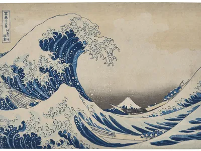 The Great Wave off Kanagawa is the first print in Katsushika Hokusai&#39;s series Thirty-six views of Mount Fuji