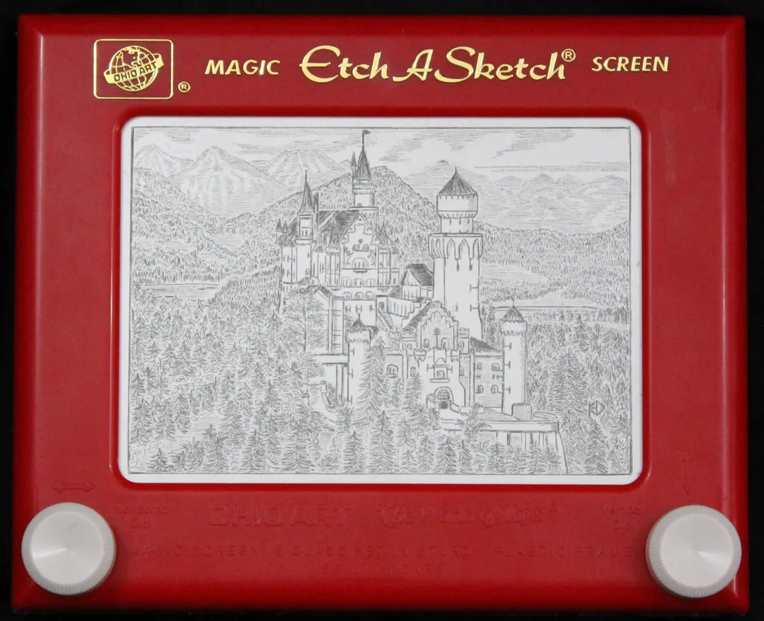 Neuschwanstein Castle Etch A Sketch 25 years later