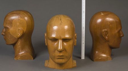 Wood models of human heads in the NIST Museum collection