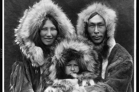 A family photo taken near Noatak, Alaska