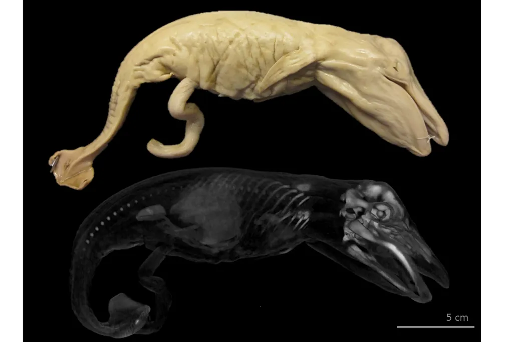 Blue whale fetus