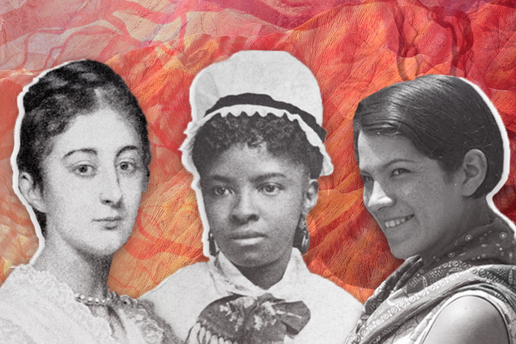 Illustration of pioneering women scientists Mary Mahoney, Zelia Nutall, and Bertha Parker