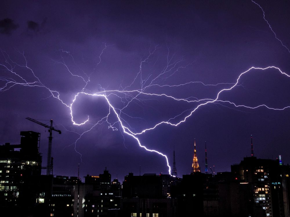 Lightning flashes over Sao Paulo, Brazil in 2014