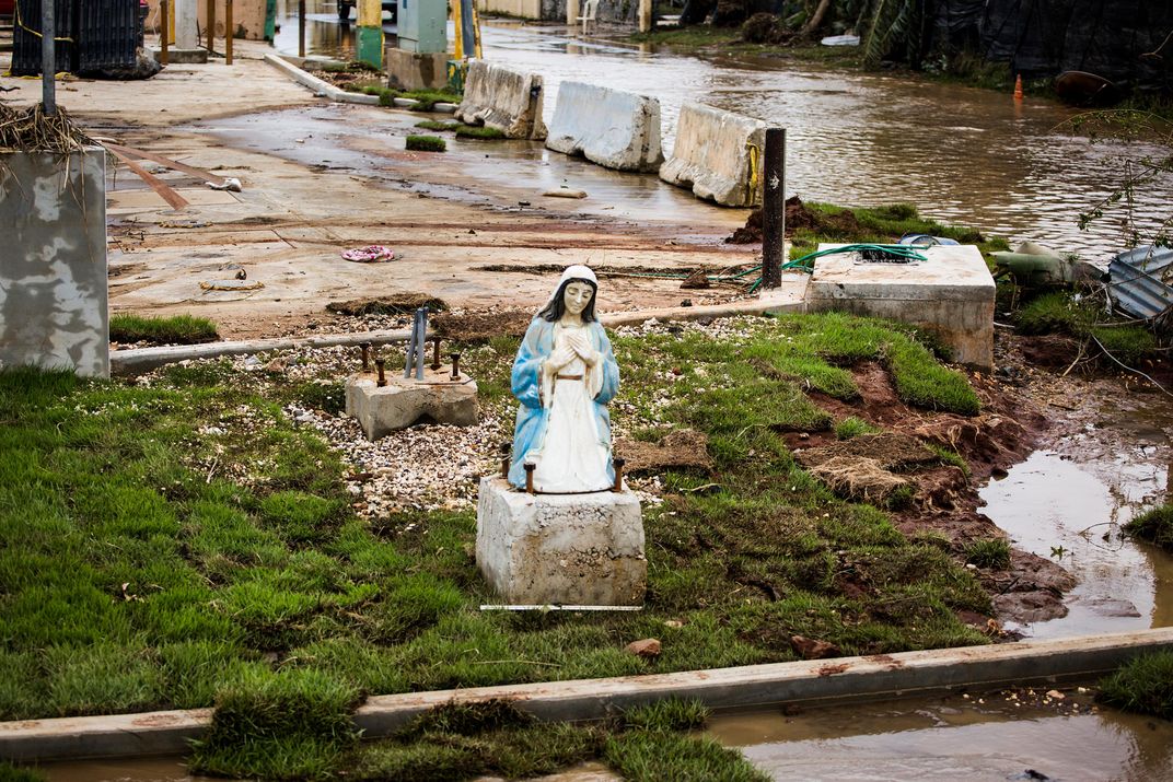 A statue of the Virgin Mary