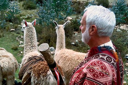 At the high Andes village of Chawaytiri, Secretary G. Wayne Clough took part in the Procession of the Llama.