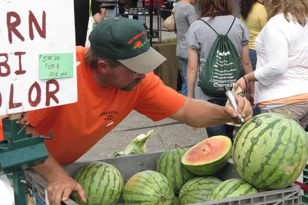 A farmers' market in Lansing, Michigan