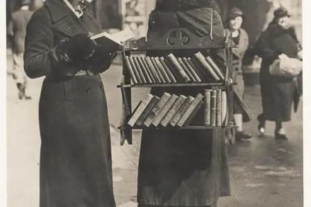 A "Walking Library" in London, circa 1930s