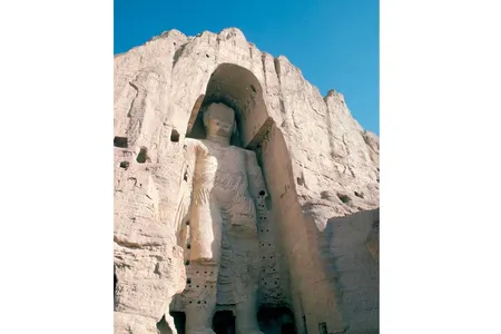 One of the colossal Buddha statues, before it was destroyed.