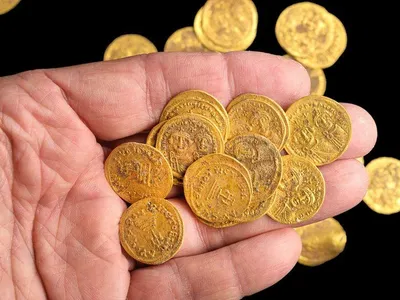 The 44 solid gold coins dating back to the Byzantine era were discovered at the&nbsp;Hermon Stream Nature Reserve.