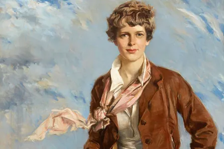 A 1933 Oil painting of the ill-fated aviator by Howard Chandler Christy.