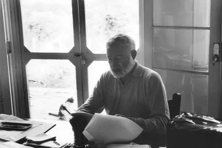 Hemingway photographed in 1956, the year he completed “A Room on the Garden Side.”
