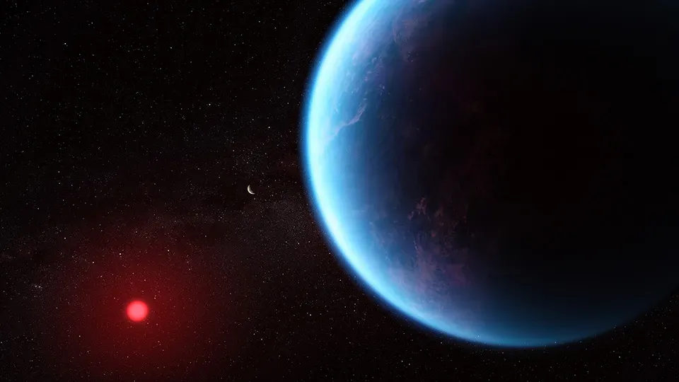 artist's concept of a blue planet