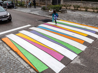 Each crossing incorporates the existing zebra-style design. 