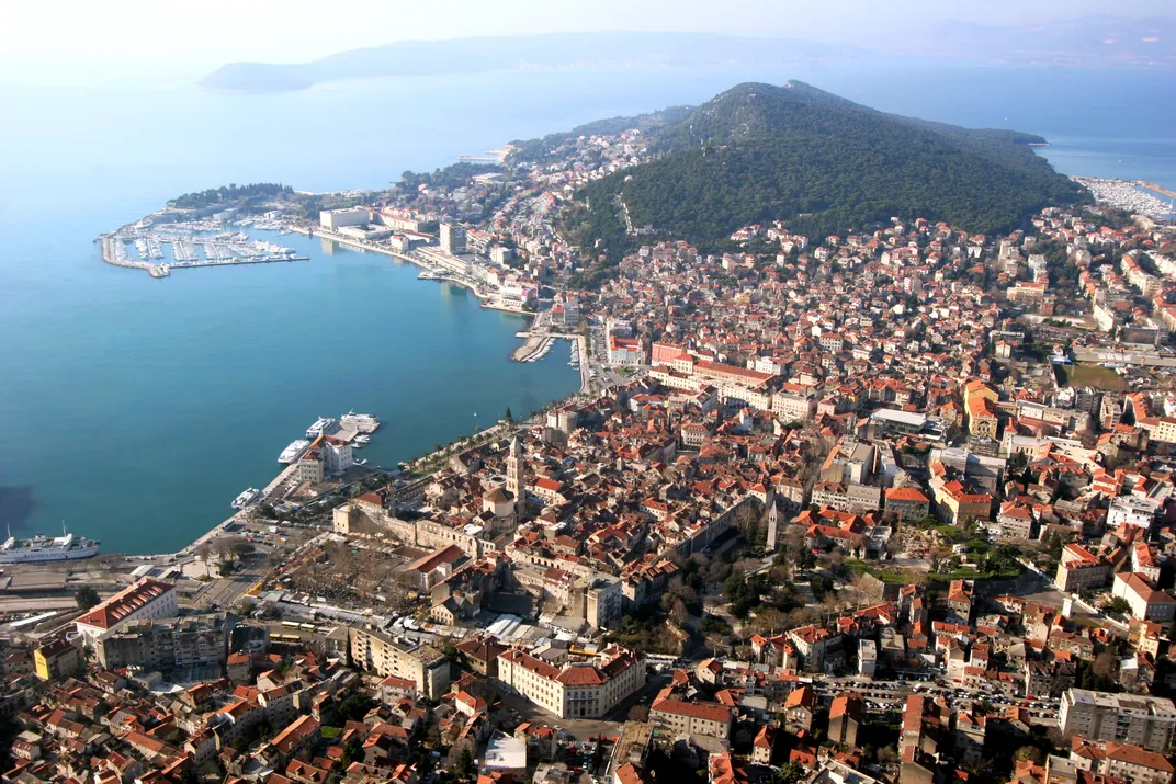 Aerial view of Split, with the remains of Diocletian's Palace