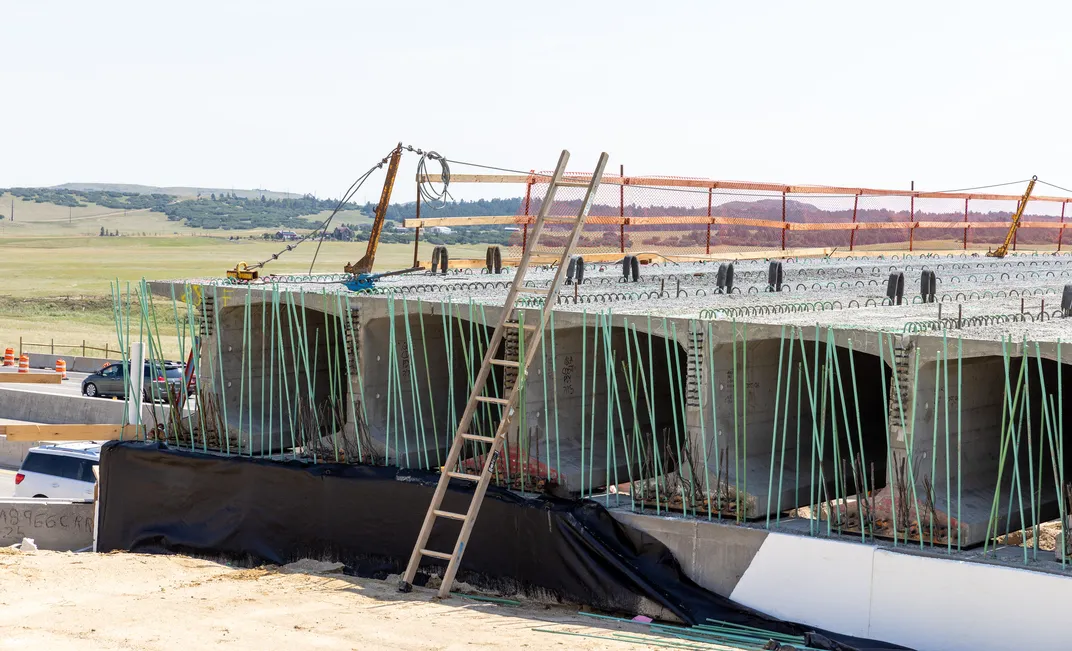 Construction on bridge-like structure