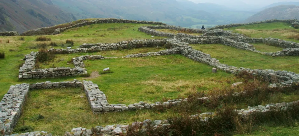  Remains of Roman fort at Hardknot Pass 