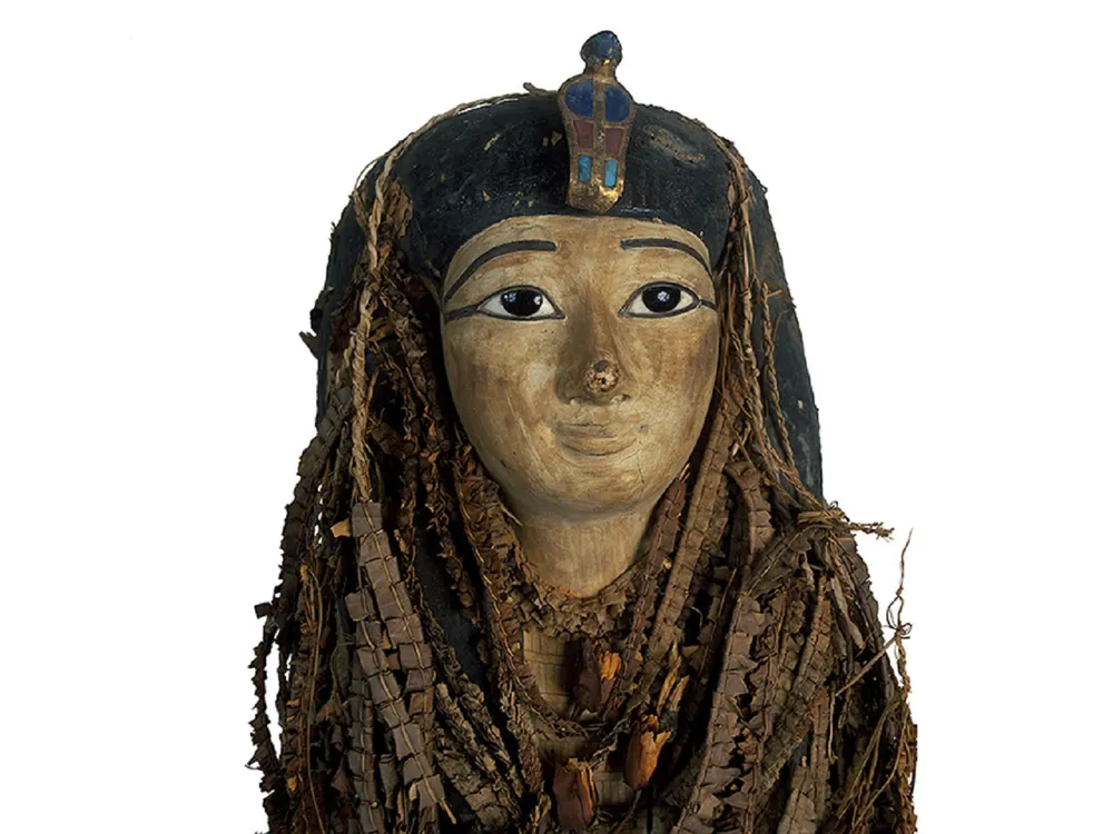 intricate mask of Amenhotep I