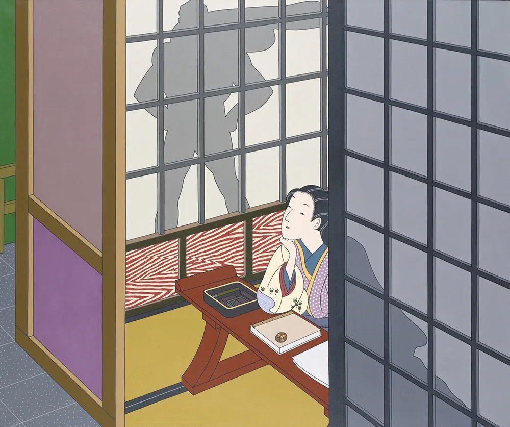 Image of "Diary: December 12, 1941" painting by Roger Shimomura, from the Smithsonian American Art Museum