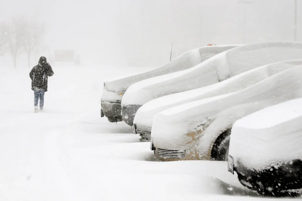 snow-buried cars