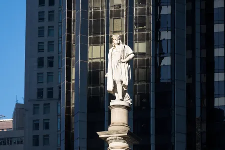 Christopher Columbus statue in Columbus Circle in New York City