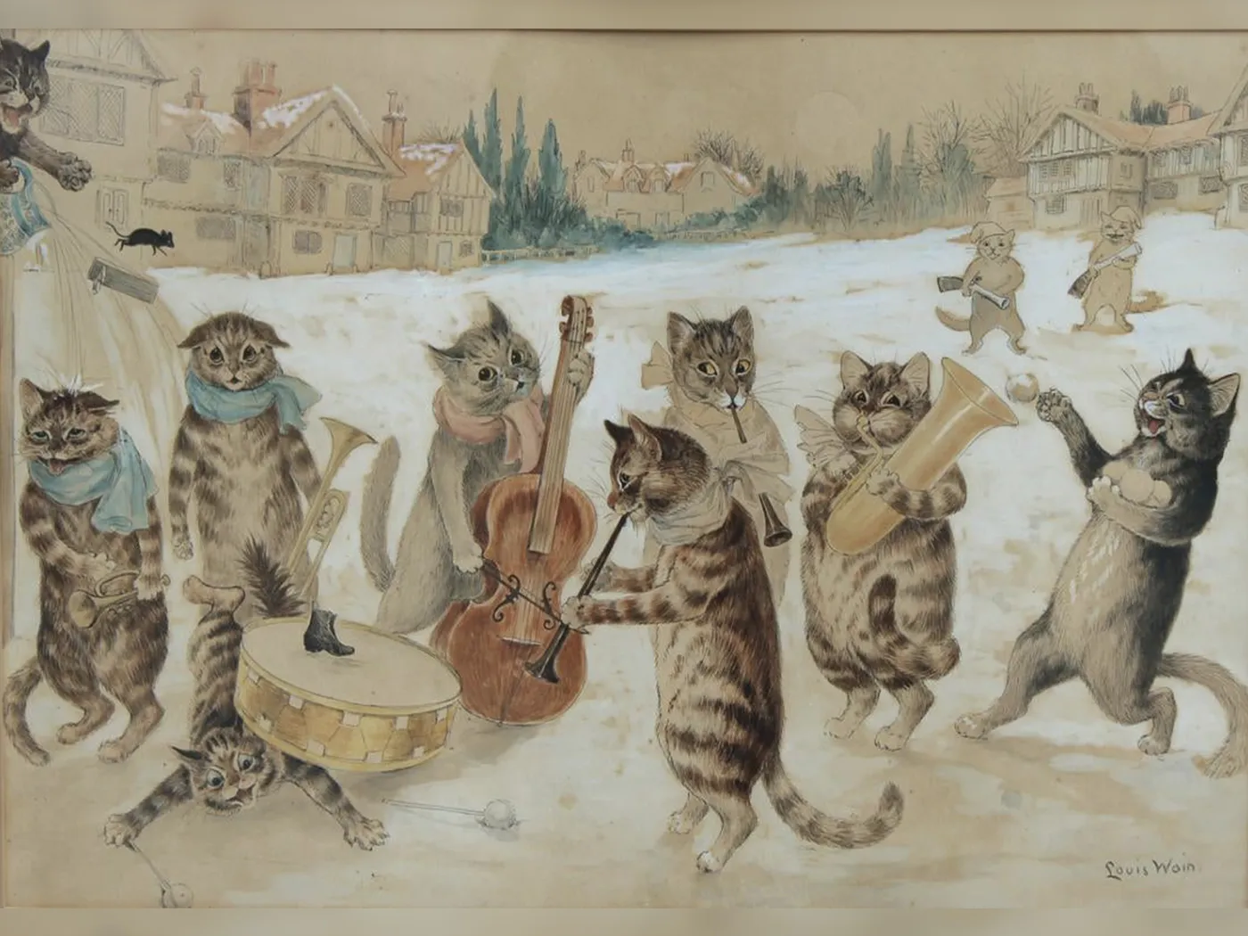 Cat Print Louis Wain Cats Vintage Art The After Dinner Speaker