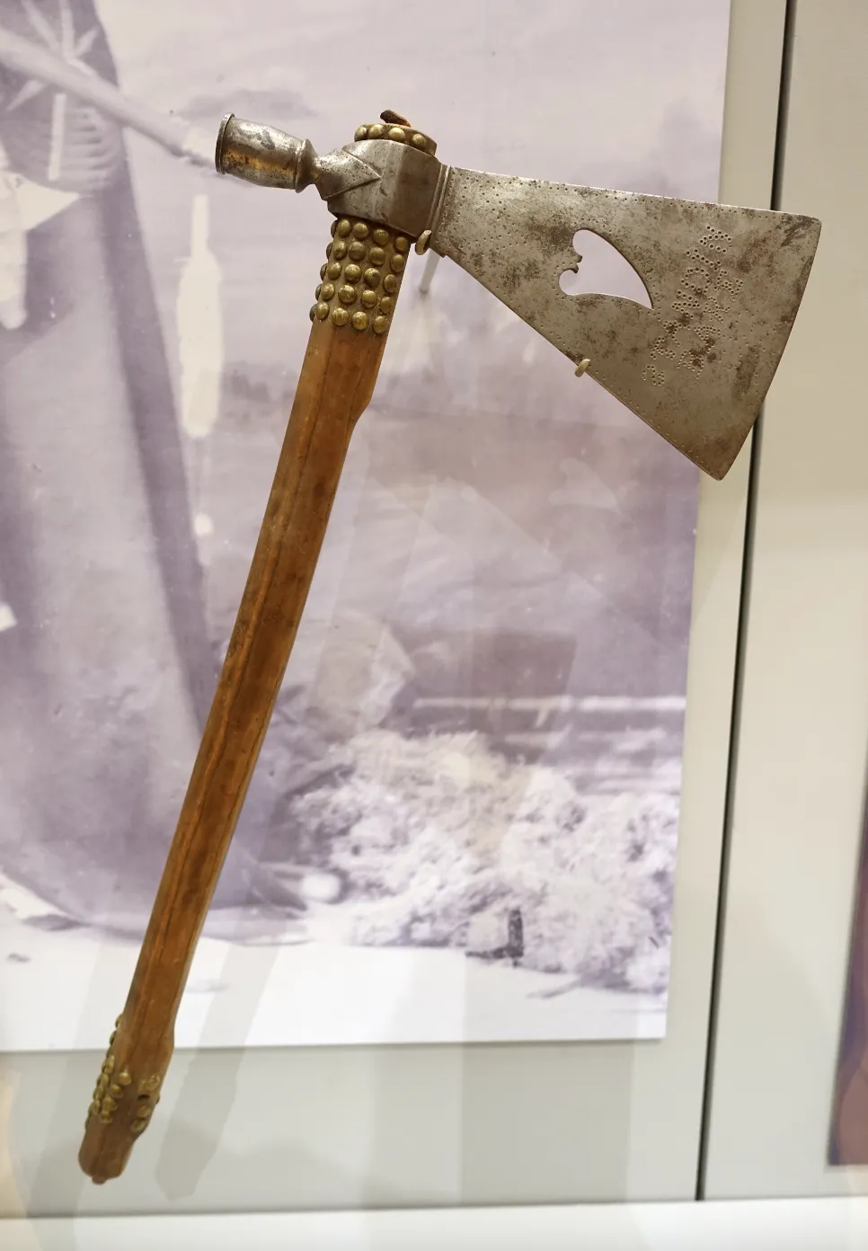 The pipe tomahawk, as seen on view at the Peabody Museum of Archaeology and Ethnology