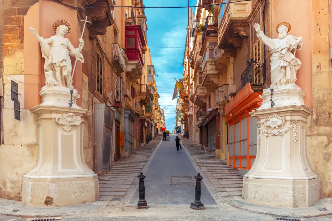 Typical street in Valletta, Malta
