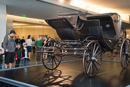 The carriage that transported President Abraham Lincoln, Mary Lincoln, Major Henry Rathbone and his fiancée Clara Harris to Ford's Theatre is on view at the American History Museum through May 25, 2015.