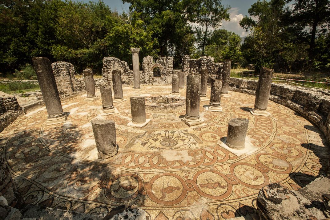 Mosaics at archaeological site, Butrint