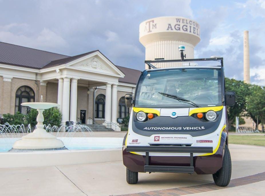 A self-driving shuttle at Texas A&M