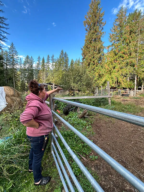 Woman at Electric Fence