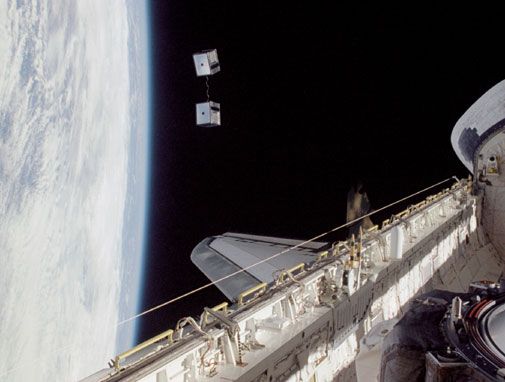 Testing a new, tough tether for satellites.