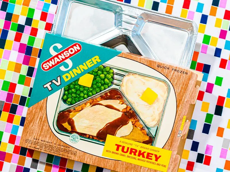 Vintage Swanson TV dinner packaging