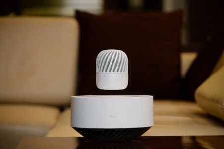 LG exhibited a new levitating speaker.